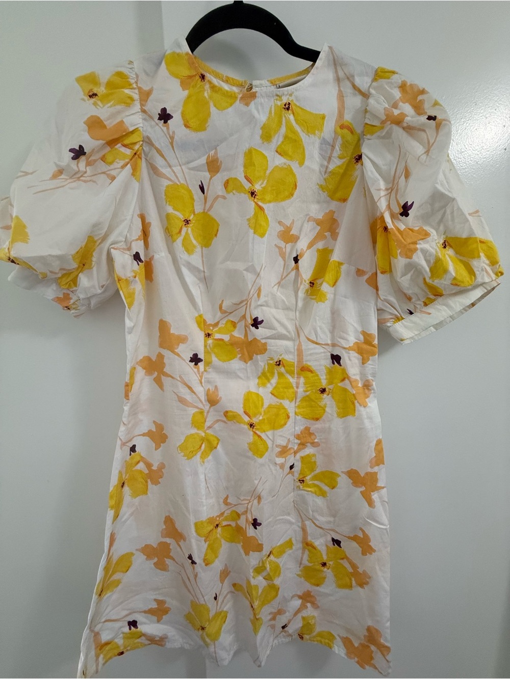a new day White Mini Dress with Yellow Floral Print